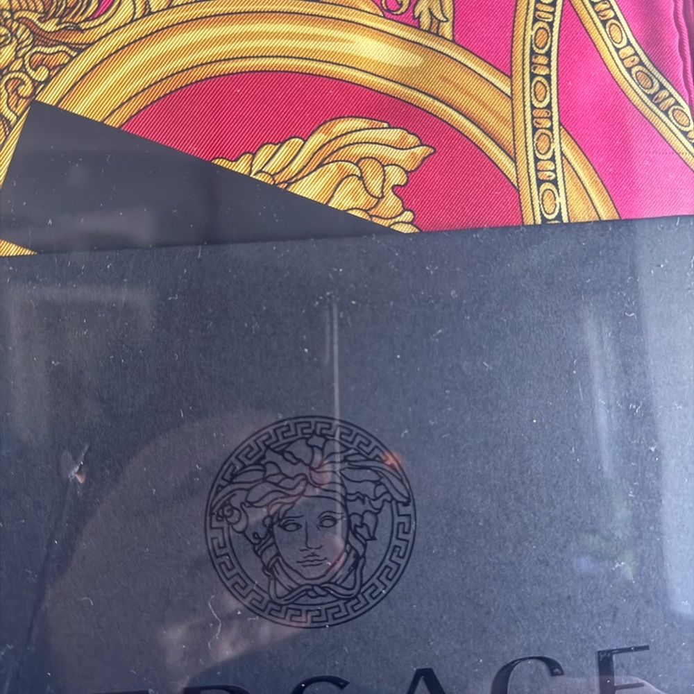 Versace Black and Pink silk scarf!